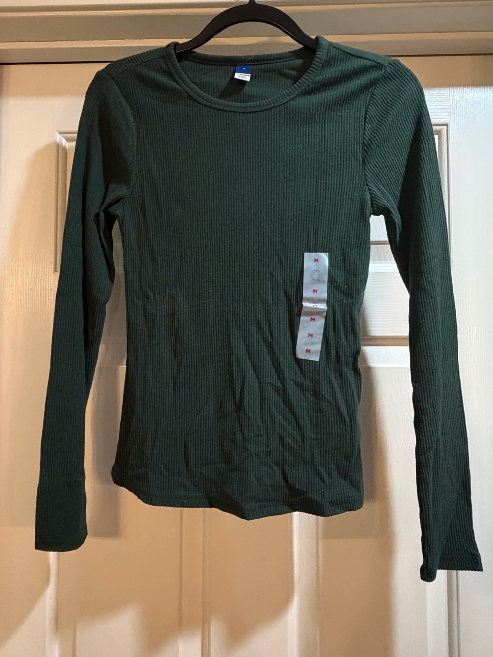 Old Navy Ribbed Long-Sleeve Women's Top in Dark Green NWT